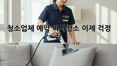 청소업체 예약: 이사/청소, 이제 걱정 끝!